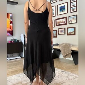 Calvin Klein Black Asymmetrical High-Low Cocktail Dress